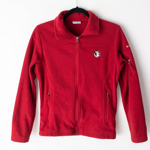 Columbia FSU Small Fleece Jacket Florida State Seminoles Red Full Zip - Picture 2 of 9